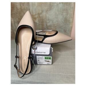 Liz Claiborne Samson Women's Cream Pointed Toe Ballet Flat Memory Foam 9.5 Wide